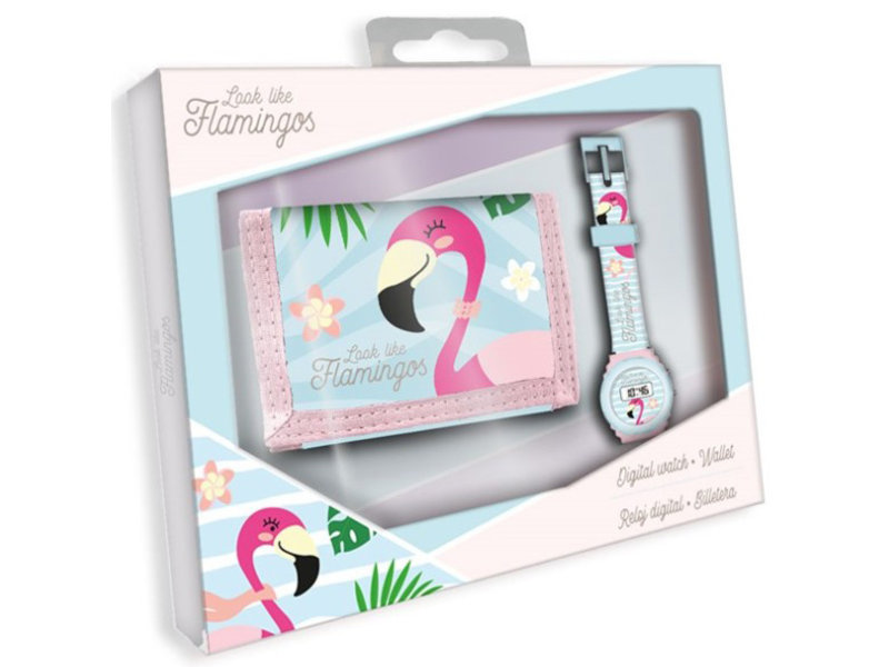 Flamingo - Ensemble portefeuille + montre - Multi