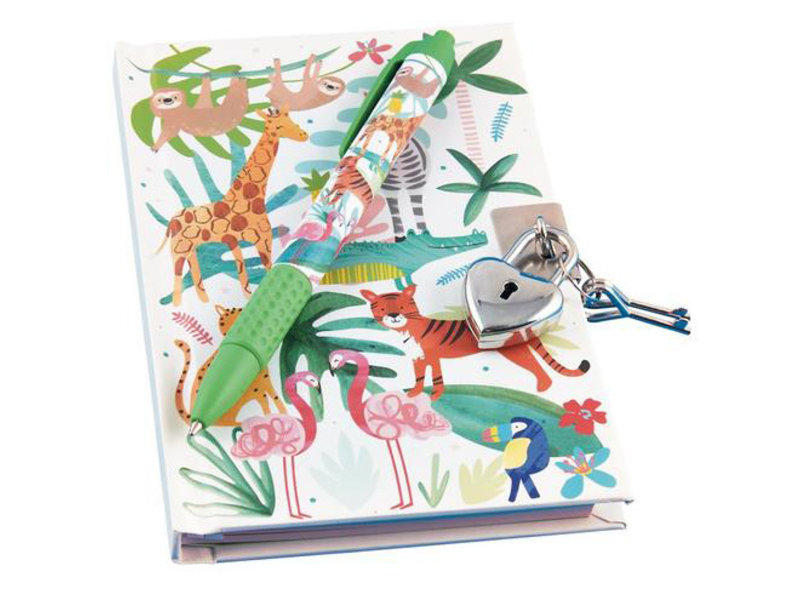 Floss & Rock Jungle - dagboek met geurpen - 10 x 15 cm - Multi