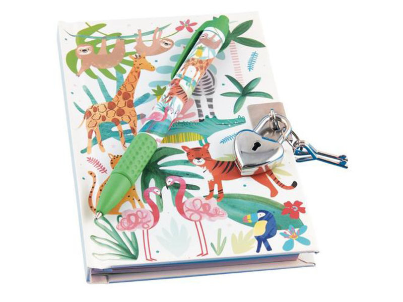 Floss & Rock Jungle - diary with scent pen - 10 x 15 cm - Multi