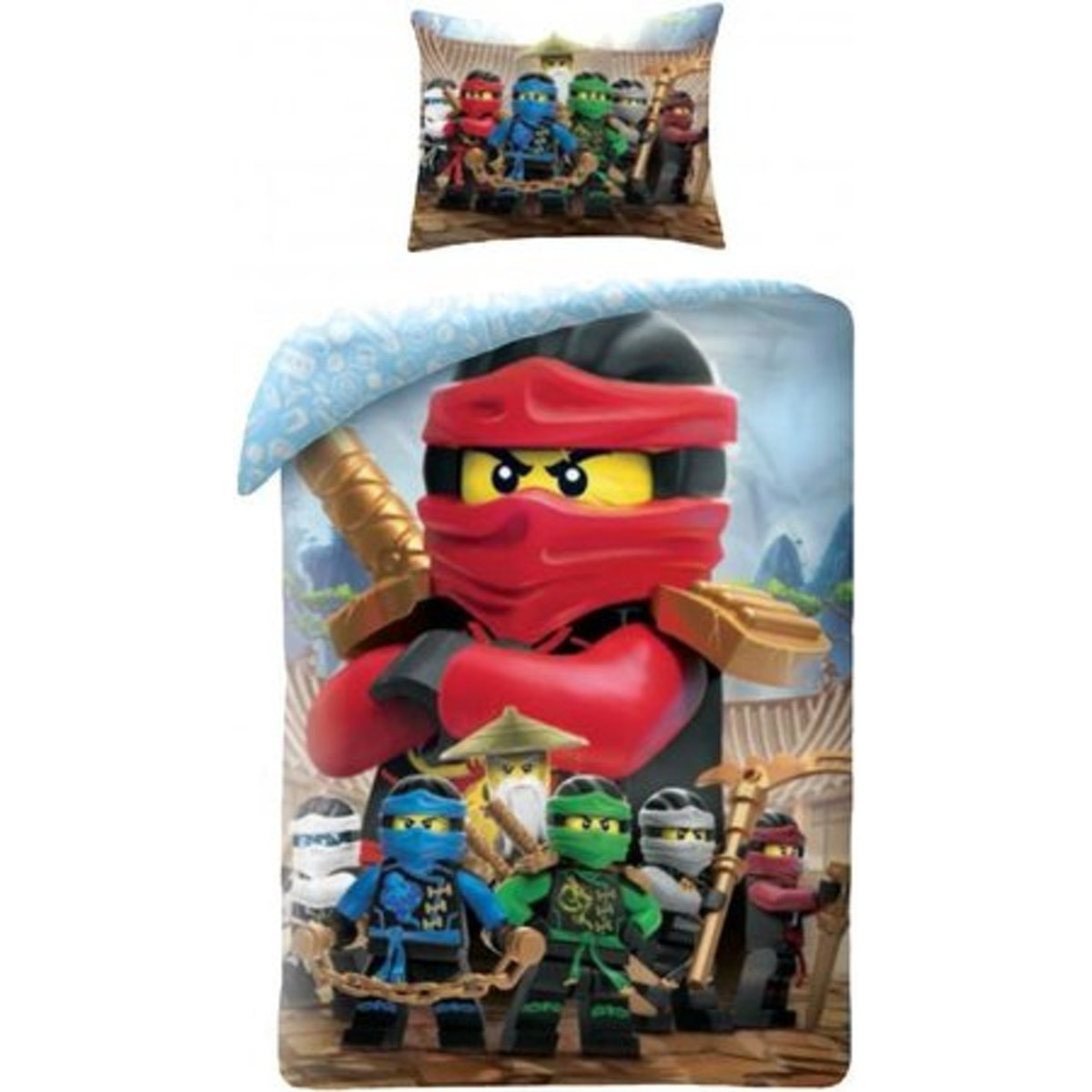 Lego Ninjago Dekbedovertrek Red 140x200 70x90cm Simbashop Nl