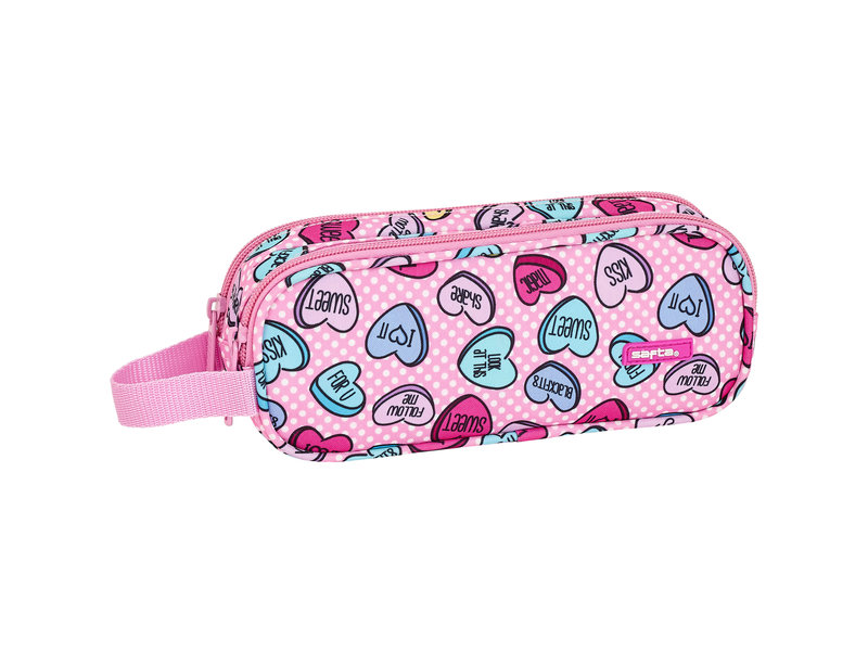 BlackFit8 Sweet heart - pencil case - 21 x 8 cm - Pink