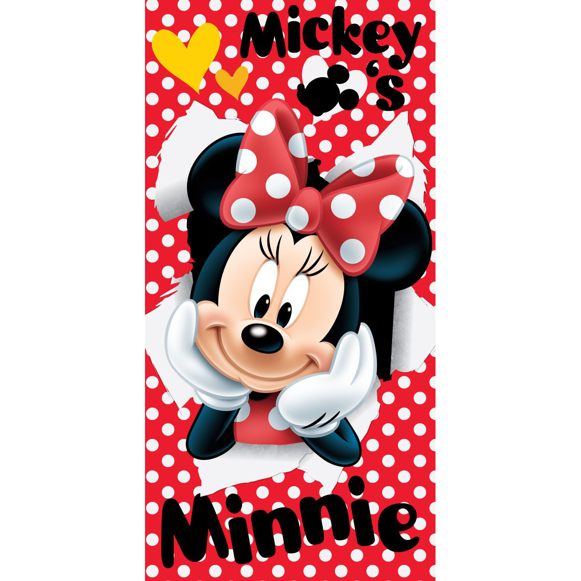 Serviette De Plage Disney Minnie Mouse Rouge 70x140cm