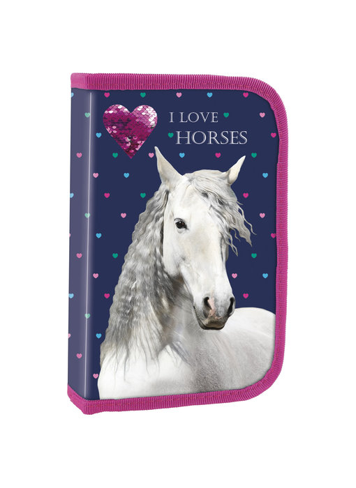 Animal Pictures Leeres Federmäppchen I Love Horses 20 x 13 cm