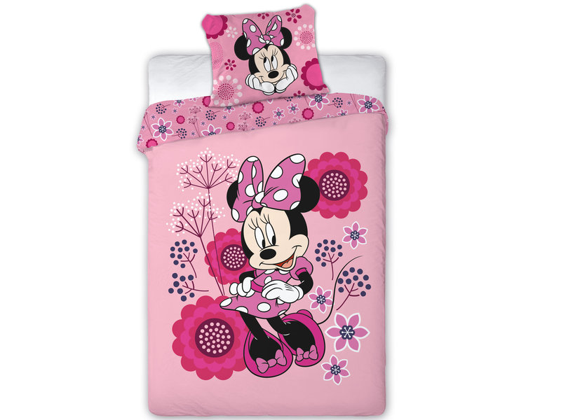 Disney Minnie Mouse Flowers - Duvet cover - Single - 140 x 200 cm - Polyester