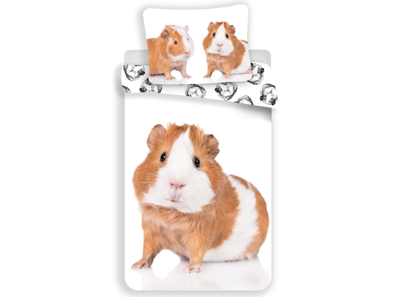 Animal Pictures Cavia Dekbedovertrek - Eenpersoons - 140x200 cm - Wit