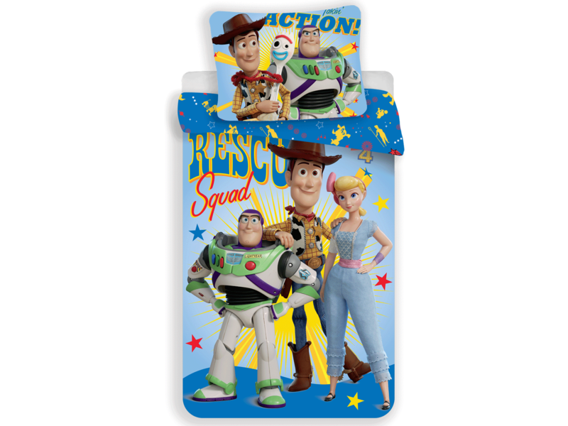 Toy Story Rescue Squad Dekbedovertrek - 140x200 cm - 100% Katoen - Inclusief Kussensloop 70x90 cm - Blauw