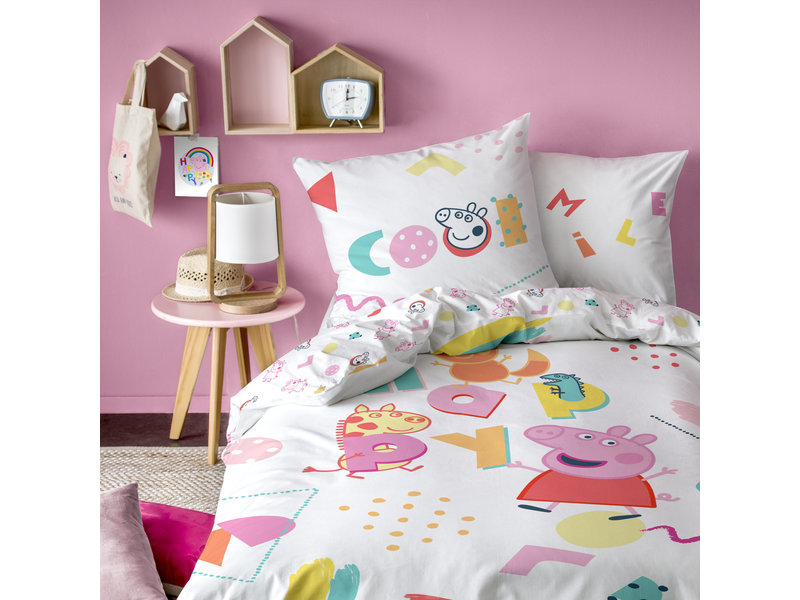 Peppa Pig Memphis Housse de couette - Simple - 140 x 200 cm - Multi