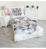 Animal Pictures White Tiger - Housse de couette - Seul - 140 x 200 cm - Blanc