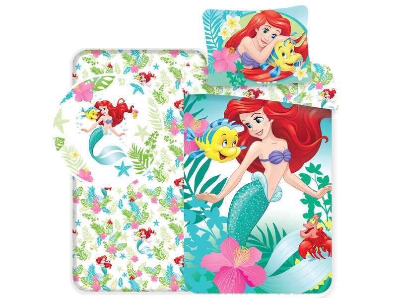 Disney Little Mermaid Duvet Cover Set Fitted Sheet Single