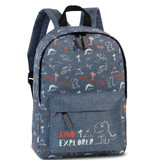 Fabrizio Backpack - Dino Explorer - 36 x 25 x 12 cm - Denim