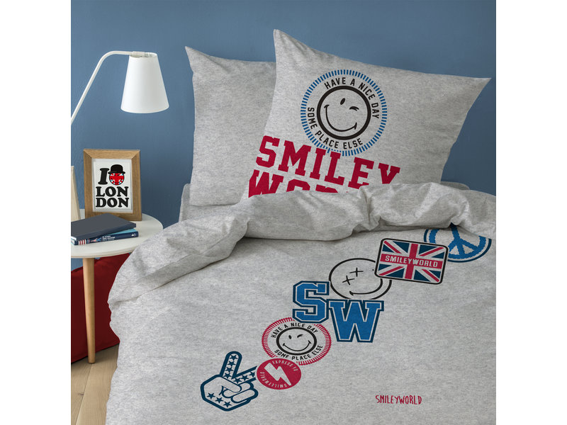 Smiley World Spirit Duvet cover - Single - 140 x 200 cm - Gray