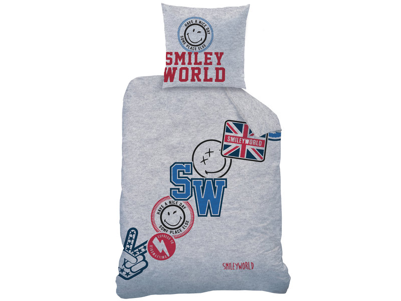 Smiley World Spirit Duvet cover - Single - 140 x 200 cm - Gray