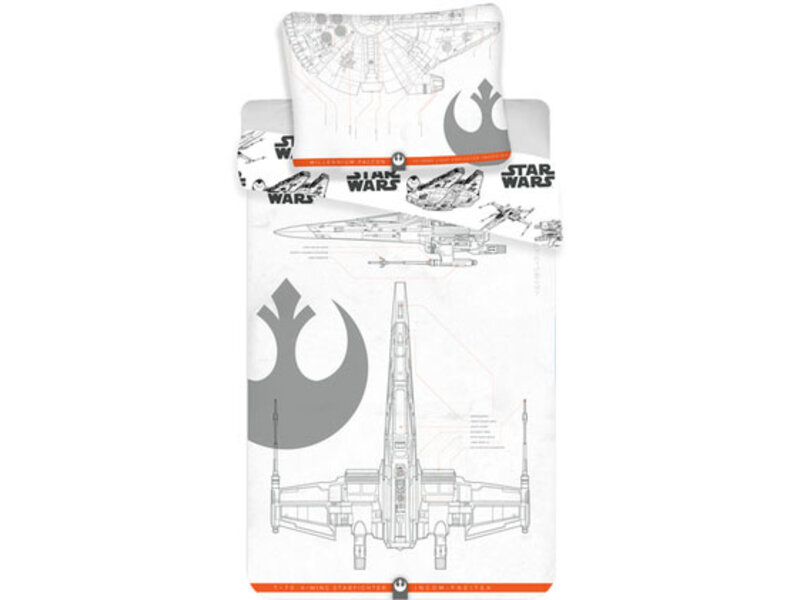 Star Wars 9 - Housse de couette - Seul - 140 x 200 cm - Blanc