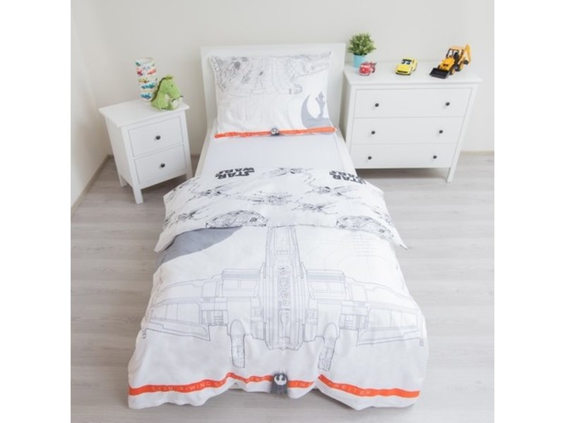 Star Wars 9 - Housse de couette - Seul - 140 x 200 cm - Blanc