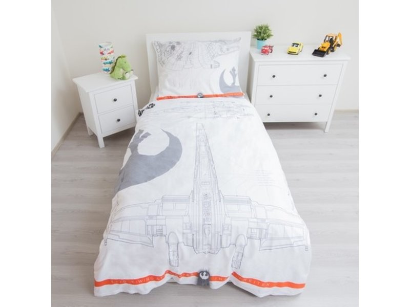 Star Wars 9 - Housse de couette - Seul - 140 x 200 cm - Blanc