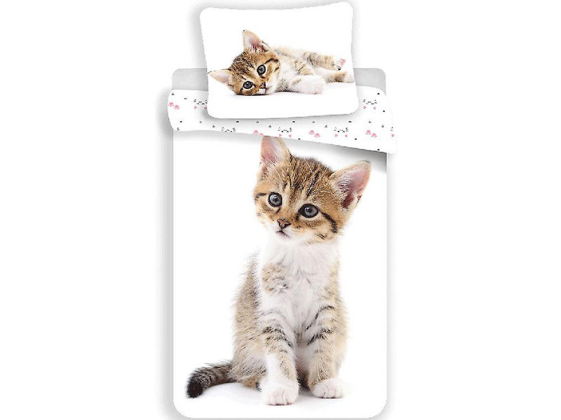 Animal Pictures Kitten Duvet cover - Single - 140 x 200 cm - White