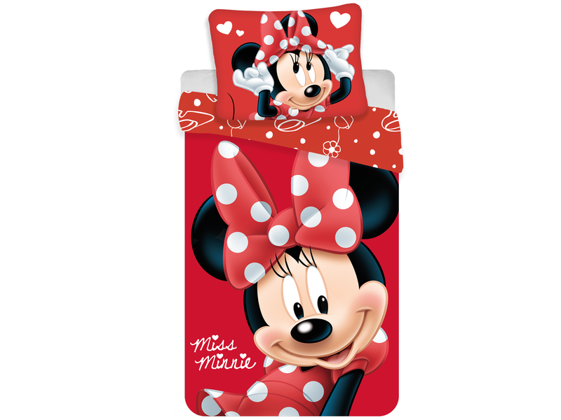 Disney Minnie Mouse Duvet Polyester Gross Rot 140x200 70x90 Cm