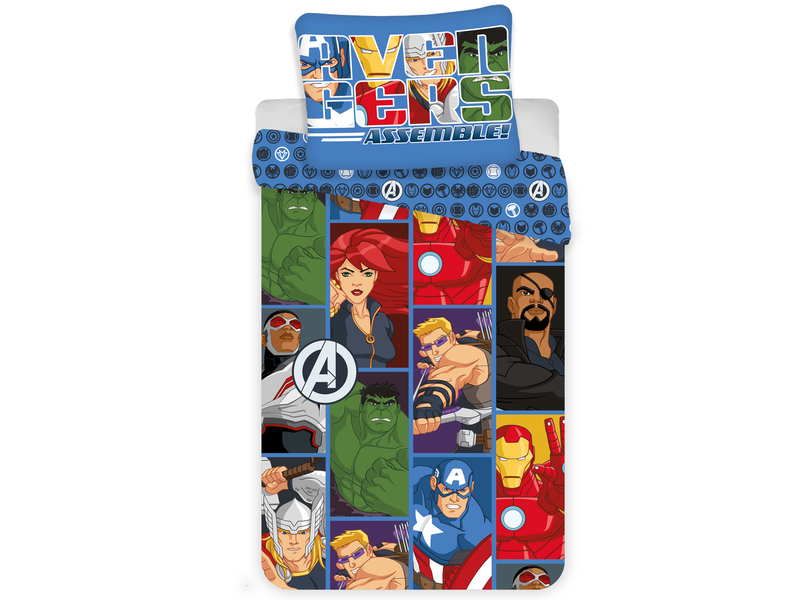 Marvel Avengers Cartoon Bettbezug - Einzel - 140 x 200 cm - Multi