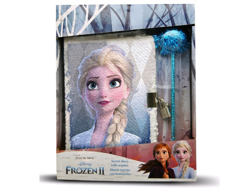 Disney Frozen Tagebuch mit Pailletten - 22 x 27,5 x 5 cm - inklusive Stift