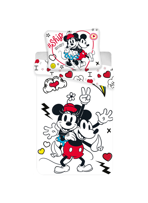 Disney Minnie Mouse Dekbedovertrek Retro Heart 140 x 200 cm