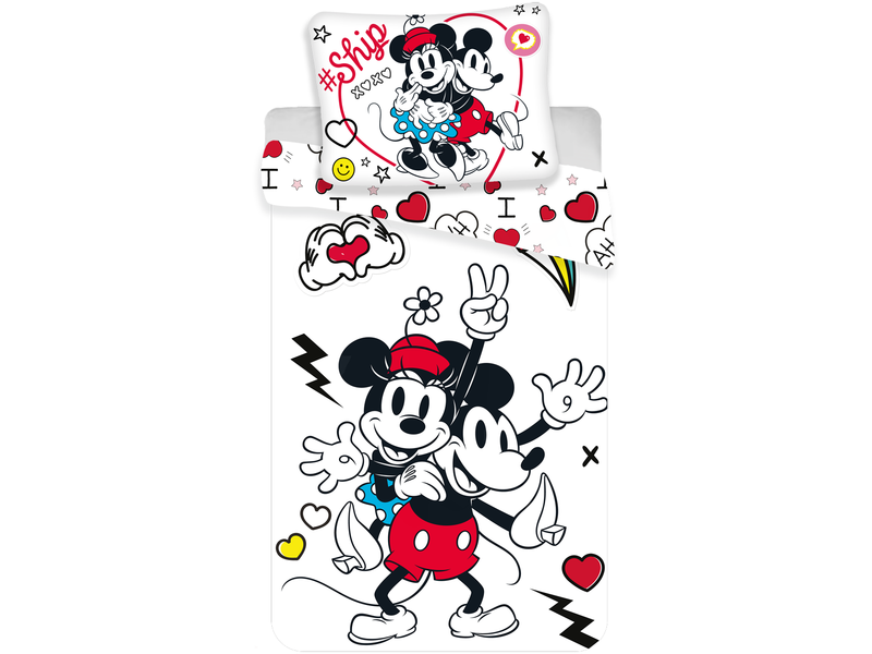 Disney Minnie Mouse Housse de couette Retro Heart - Seul - 140 x 200 cm - Multi