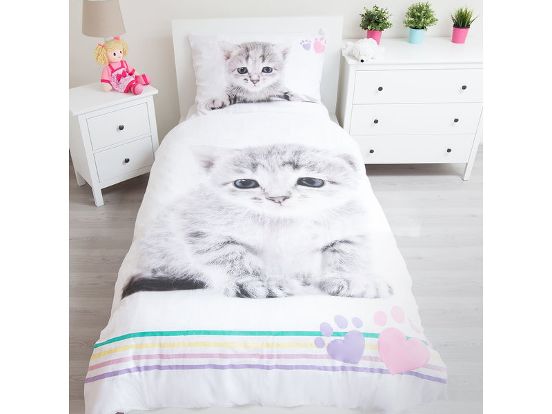 Animal Pictures Housse de couette chaton - Unique - 140 x 200 cm - Coton