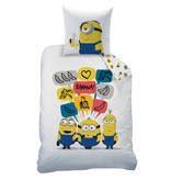 Minions Banana - Dekbedovertrek - Eenpersoons - 140 x 200 cm - Wit