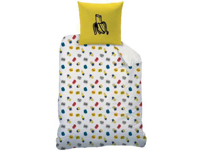 Minions Banana - Housse de couette - Seul - 140 x 200 cm - Blanc