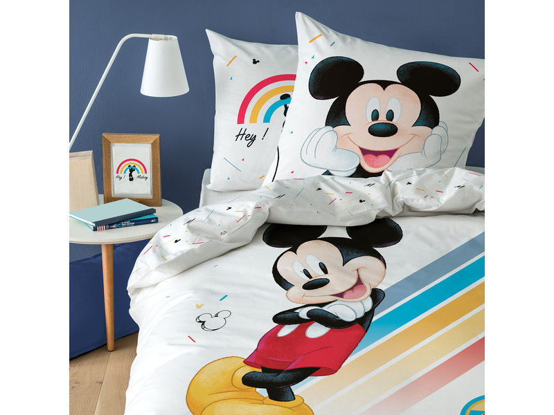 Disney Mickey Mouse Coloré - Housse de couette - Unique - 140 x 200 cm - Coton