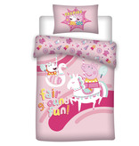 Peppa Pig Housse de couette Licorne - Unique - 140 x 200 cm - Rose