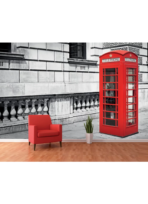 Londen Fotobehang Phone Booth - 366 x 253 cm