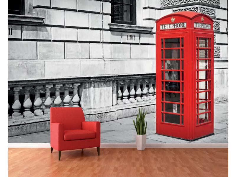 Londen Wall Mural Phone Booth - 366 x 253 cm