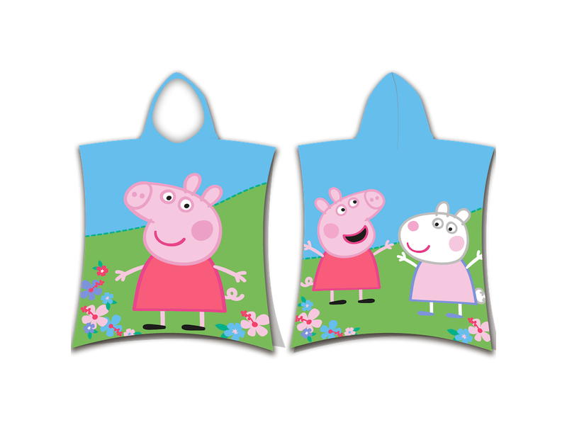 Peppa Pig en Suzy Sheep badponcho - 50 x 115 cm - Multi
