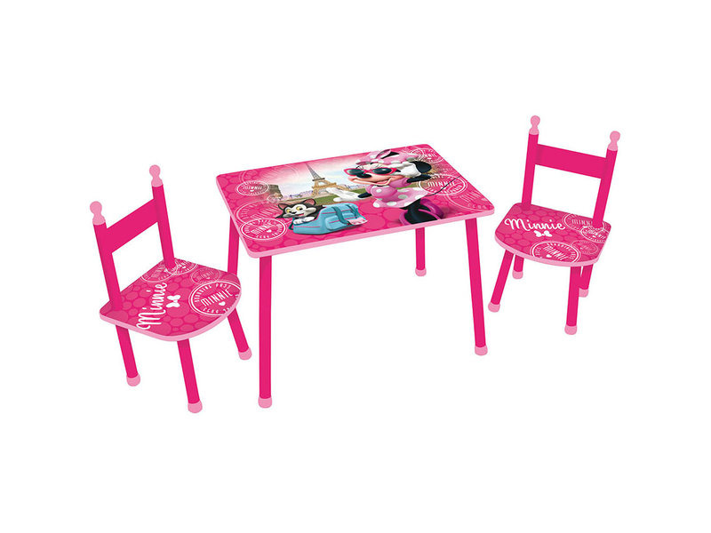 wooden minnie mouse table and chairs