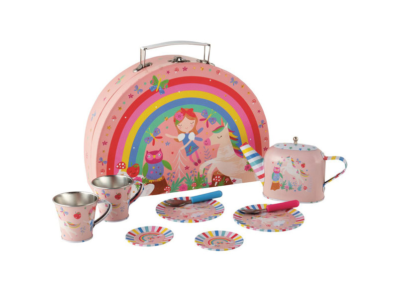 Floss & Rock Floss & Rock Fairy Unicorn 9 stuks Tinnen theeset in koffertje