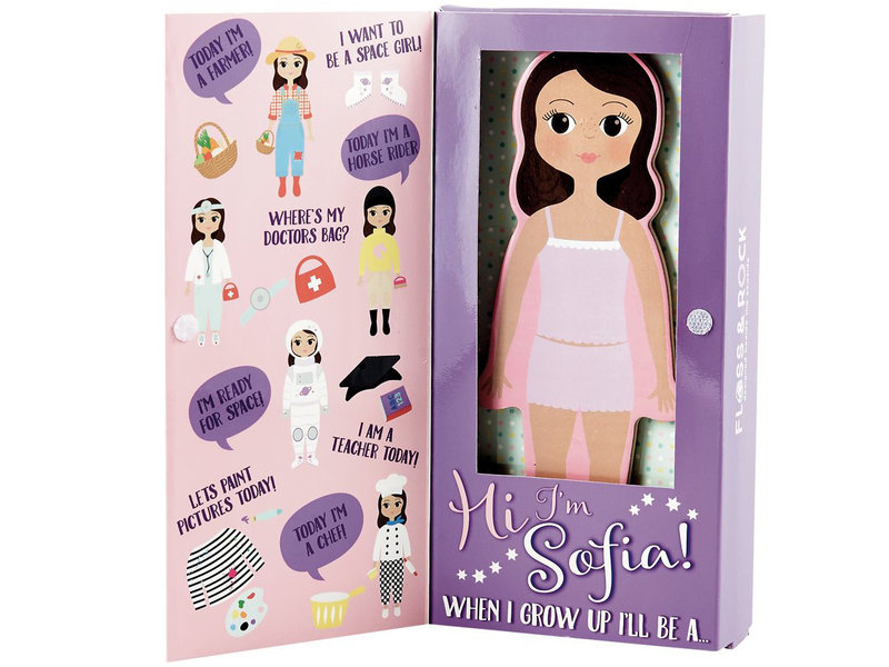 Floss & Rock Magnetic dress-up doll Sofia - 23.5 cm - Wood