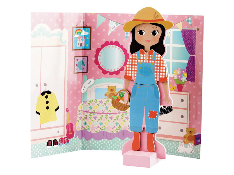 Floss & Rock Magnetic dress-up doll Sofia - 23.5 cm - Wood