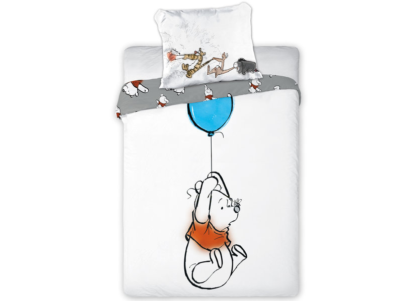 Housse De Couette Winnie L Ourson Ballon Bebe 100x135 40x60cm 100 Coton Simbashop Nl