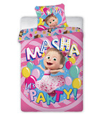 Masha en de Beer Let's Party - Duvet cover - Single - 140 x 200 cm - 100% cotton