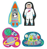 Floss & Rock Space - puzzels - 11 x 15 cm - 4 stuks