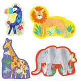 Floss & Rock Jungle - puzzels - 11 x 15 cm - 4 stuks