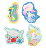 Floss & Rock Zeemeermin - puzzels - 11 x 15 cm - 4 stuks