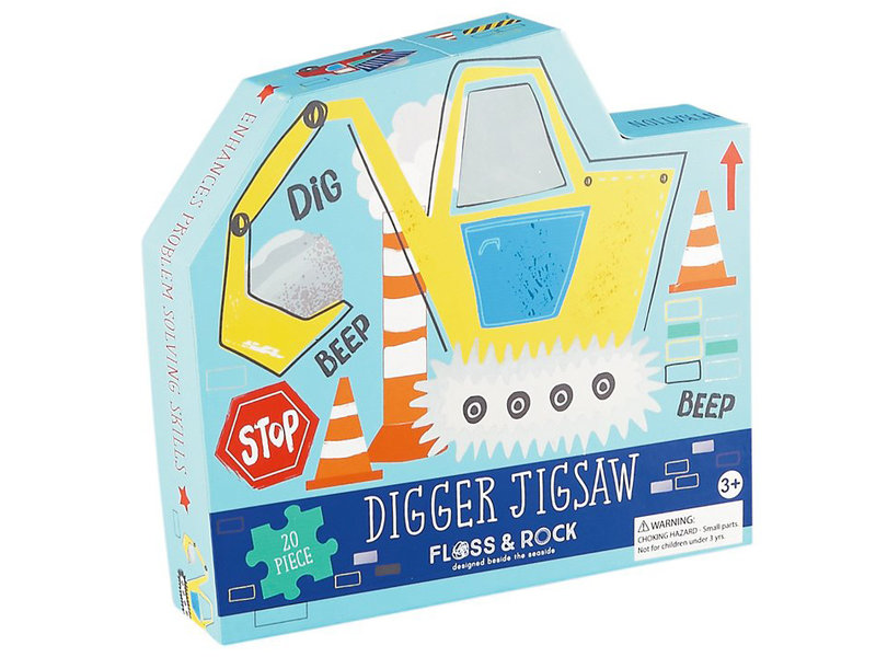 Floss & Rock Bouw - puzzel - 20 stukjes - 38 x 33 cm - Multi