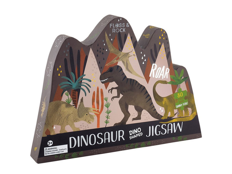 Floss & Rock Dinosaurier - Puzzle - 80 Teile - 35 x 55 cm - Multi