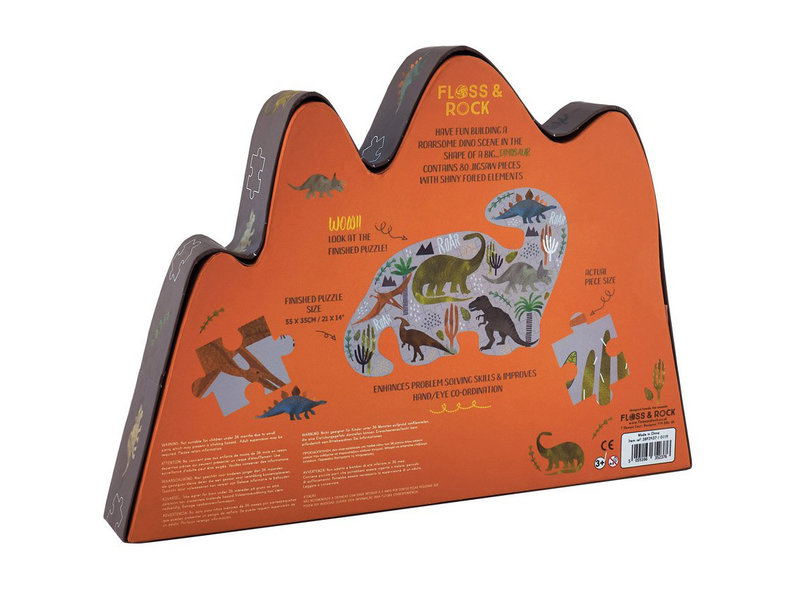 Floss & Rock Dinosaure - puzzle - 80 pièces - 35 x 55 cm - Multi