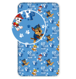 PAW Patrol Drap housse Go Team Paw - Simple - 90 x 200 cm - Bleu