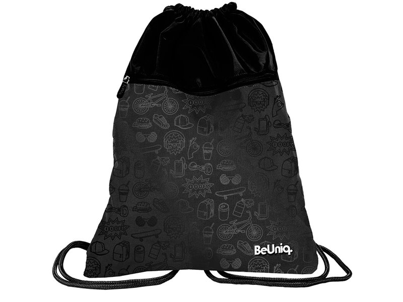 BeUniq Dessins gymbag - 47 x 37 cm - Noir