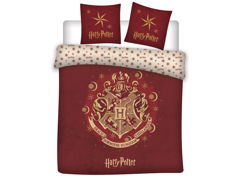 Harry Potter Housse de couette Poudlard - Lits Jumeaux - 240 x 220 cm - Rouge