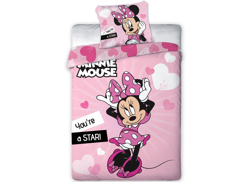 Disney Minnie Mouse Bettbezug Star - Single - 140 x 200 cm - Pink