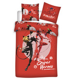 Miraculous Housse de couette Superheroes - Simple - 140 x 200 cm - Rouge